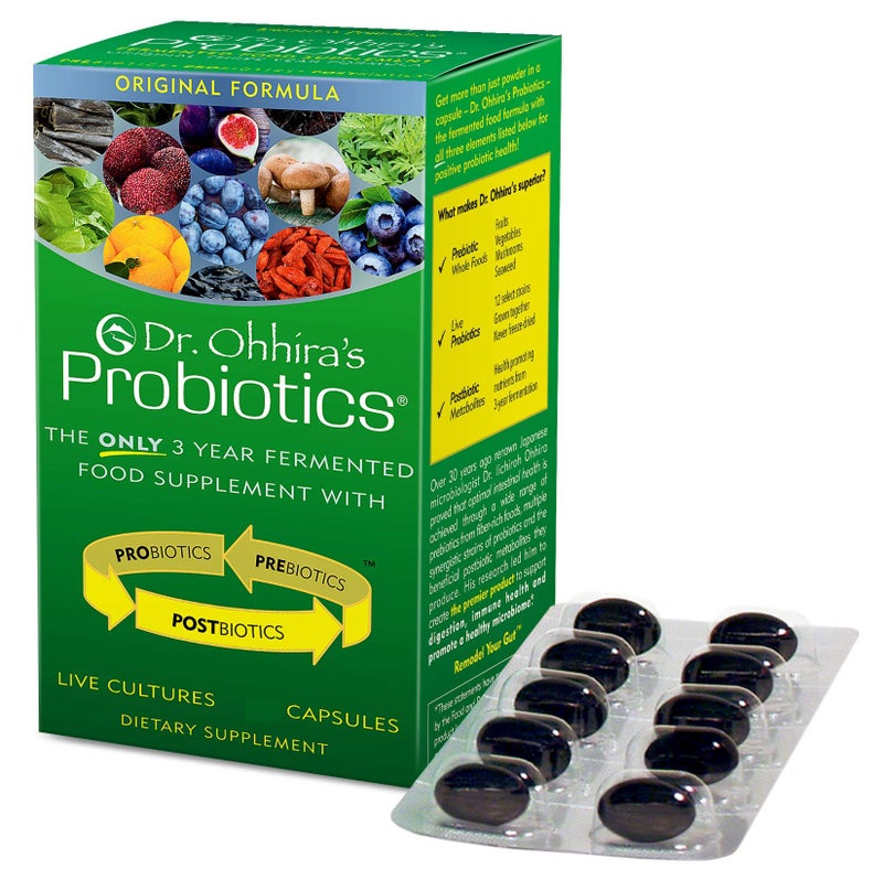 Dr Ohhiras Probiotics Original Formula with 3 Year Fermented Prebiotics Live Active Probiotics and The only Product with Postbiotic Metabolites 100 Capsules